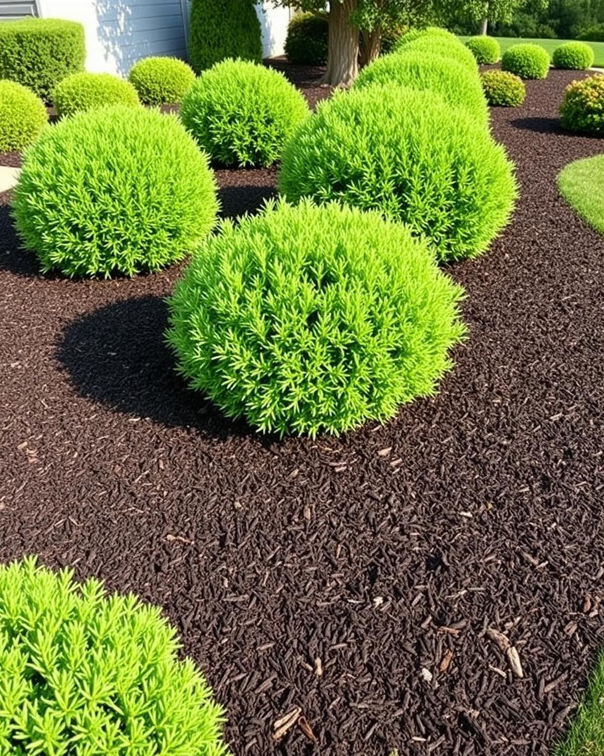 Mulched garden bed detail